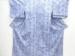 縞に花唐草模様小紋着物